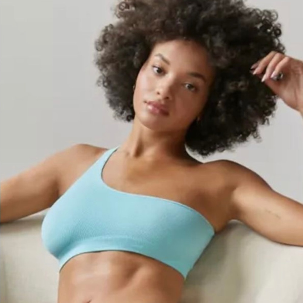 Urban Outfitters Top One Shoulder XS Blue Pilates Princess Yoga Wellnesscore NWT